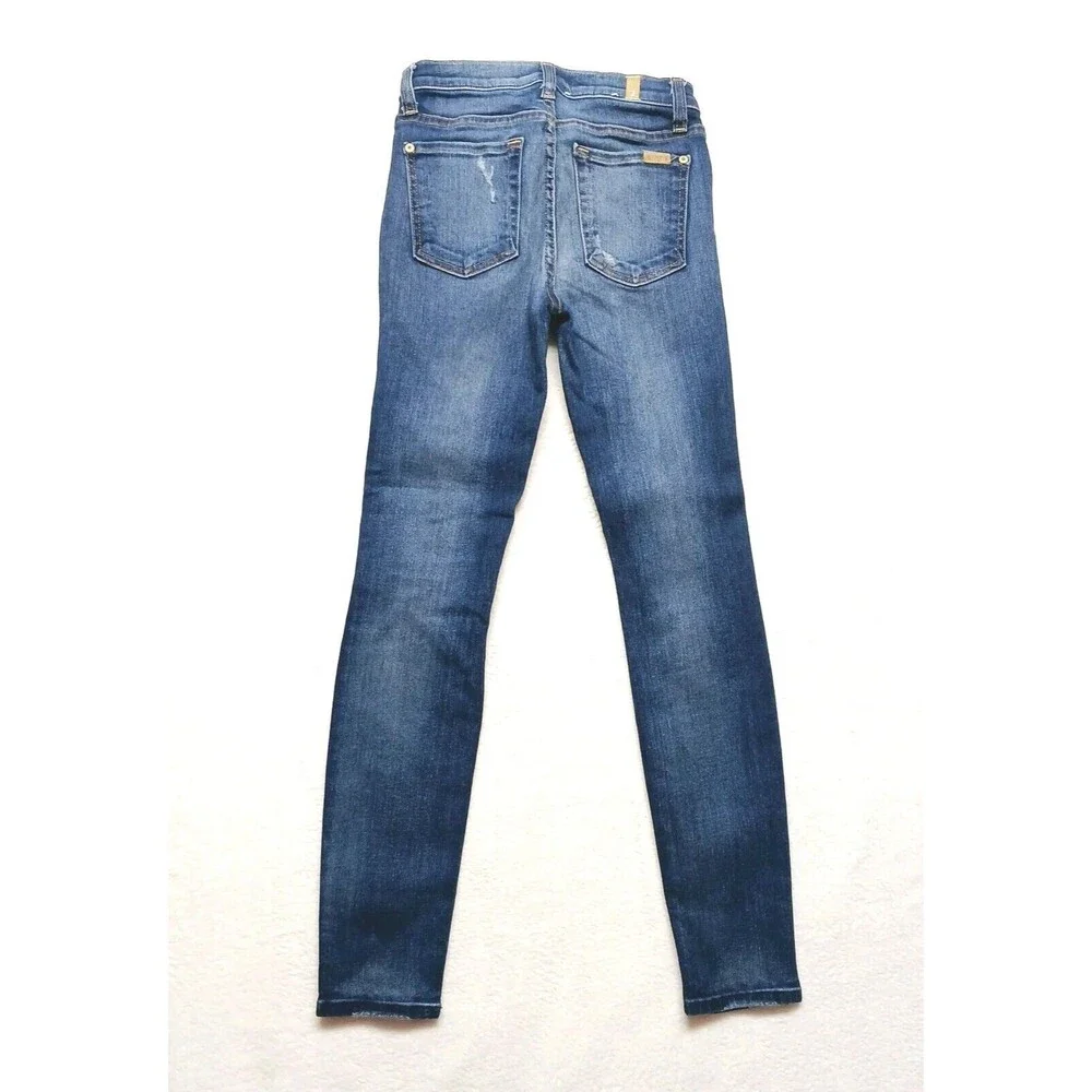 7 For All Mankind The Ankle Skinny Women's Distressed Jeans Size 24 - Picture 4 of 11